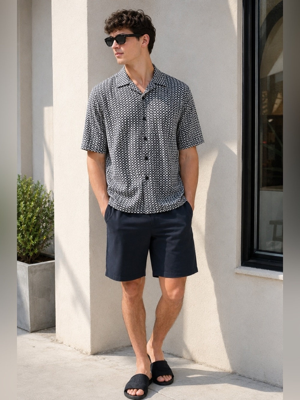Abound XS short sleeve button down new with tags geometric print